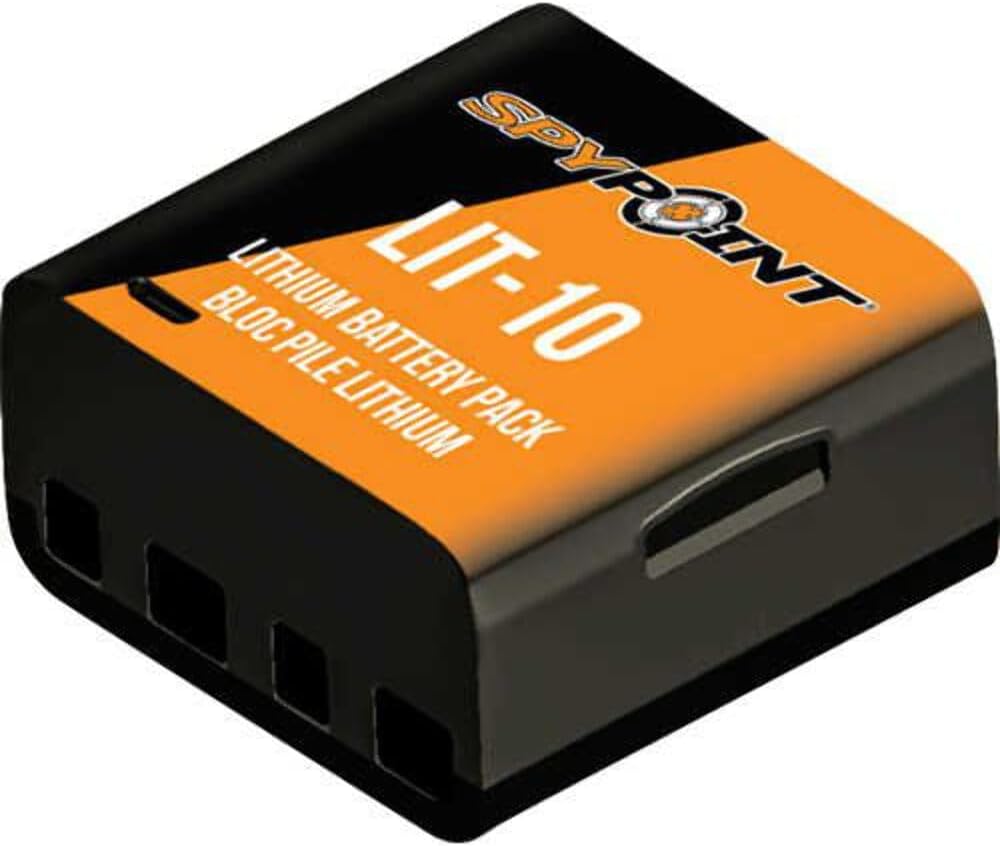 Spypoint LIT-10 Lithium-Akku inkl. AC-USB-Ladekabel/Wieder aufladbarer Zusatz-Akku für Wildkameras u