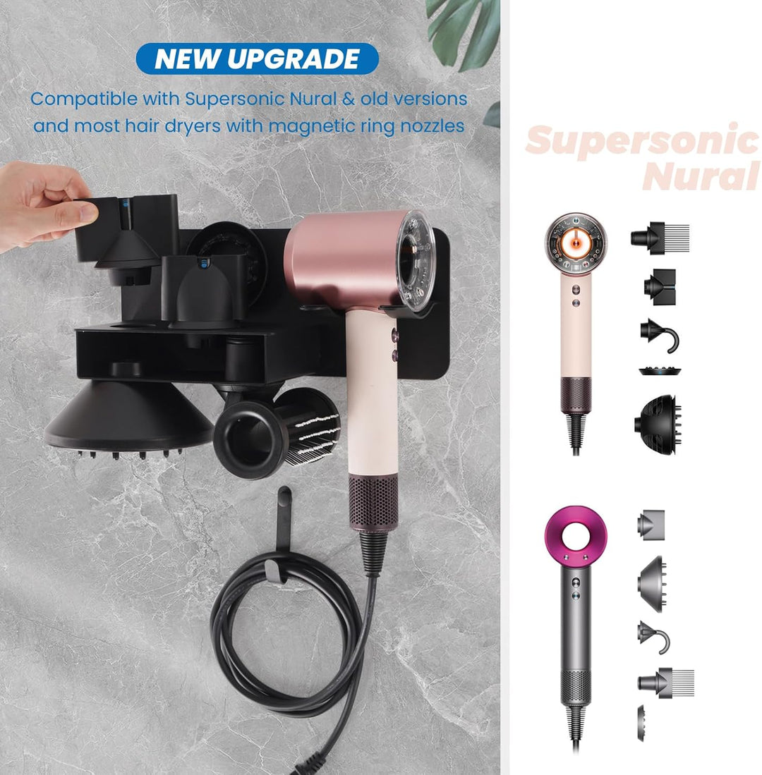 Fönhalter ohne Bohren, Föhn Halterung kompatibel mit Dyson Supersonic Nural, Metall Wandmontage Fönh