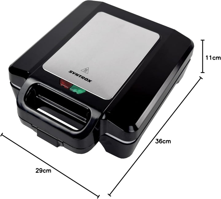 Syntrox Germany Keramik Sandwichmaker Drizle | Sandwich Toaster | Thermostat | Antihaftbeschichtet,