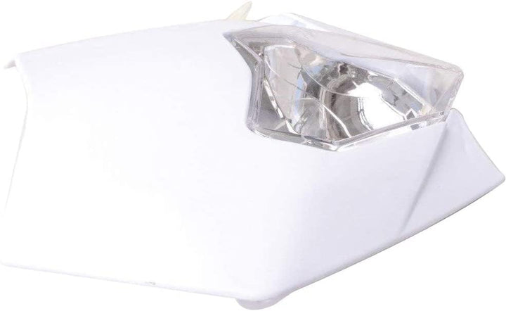 GOOFIT Weiss 12V 35W Scheinwerfer Frontscheinwerfer Lichtmaske mit Front Verkleidung Ersatz für Moto