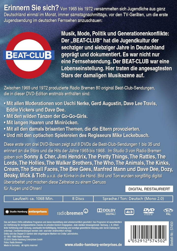 The Story of Beat-Club: 1965 - 1968 (Vol. 1) [8 DVDs], DVD