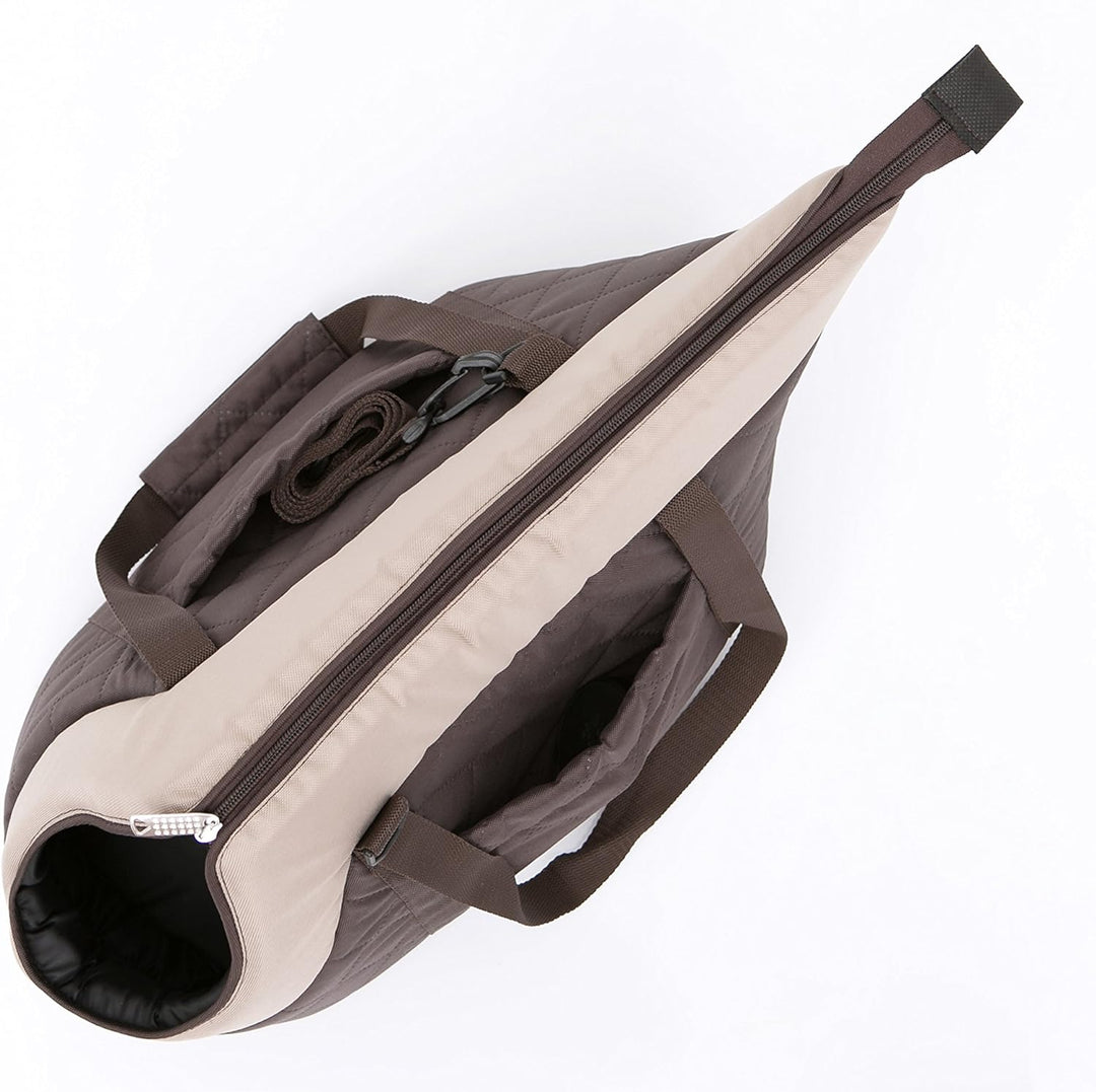 PillowPrim Hundetasche Tragetasche für kleinen und mittleren Hund Welpen Katze, Rucksack Braun - von