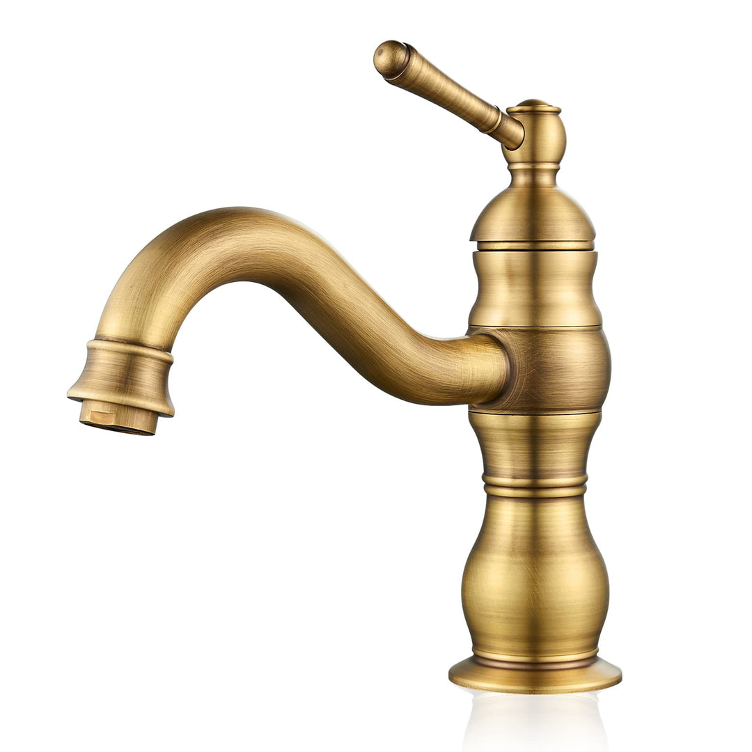 kisimixer Wasserhahn Bad Antik Bronze, 360° Schwenkbar Armatur Waschbecken für Bad, Einhebel Mischba