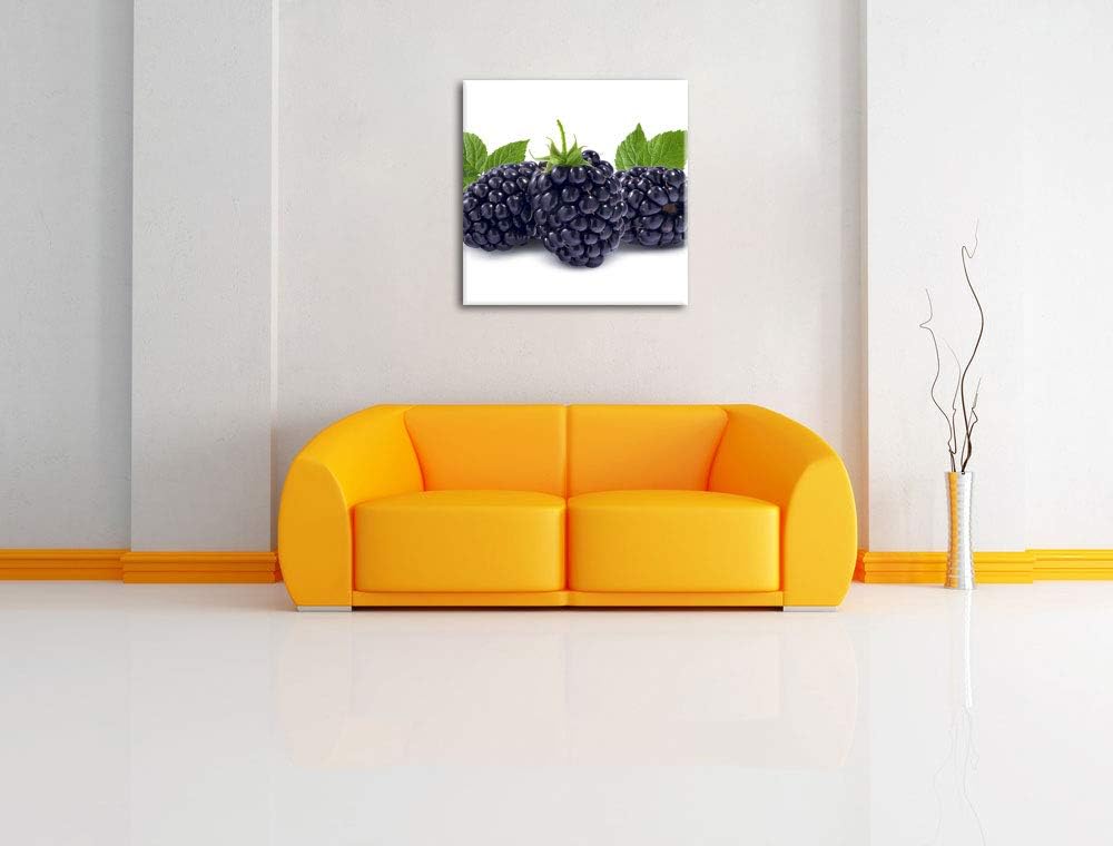 Leckere Brombeeren, Format: 70x70 auf Leinwand, XXL riesige Bilder fertig gerahmt mit Keilrahmen, Ku