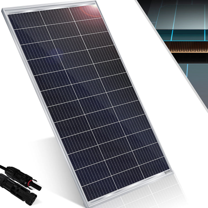 KESSER® Solarpanel Monokristallin Solarmodul Solarpanel - 165W 18 V für 12 V Batterien, Photovoltaik