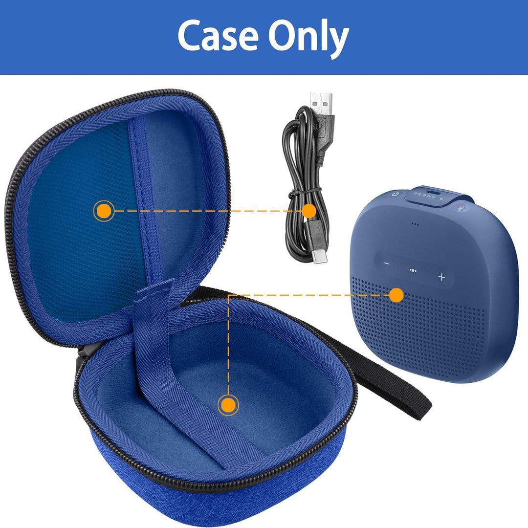 Aenllosi Hart Tasche Hülle für Bose SoundLink Micro Bluetooth Lautsprecher, Nur Tasche (Blau) Blau;,