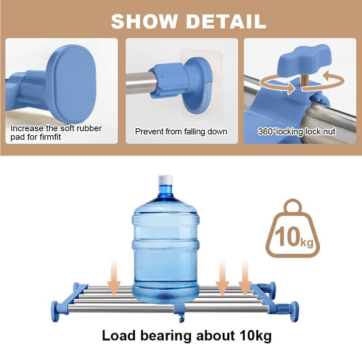 Hershii Schrank-Spannregal Verstellbarer Ausziehbares Schrank Organizer 40-60cm Erweiterbares Regal