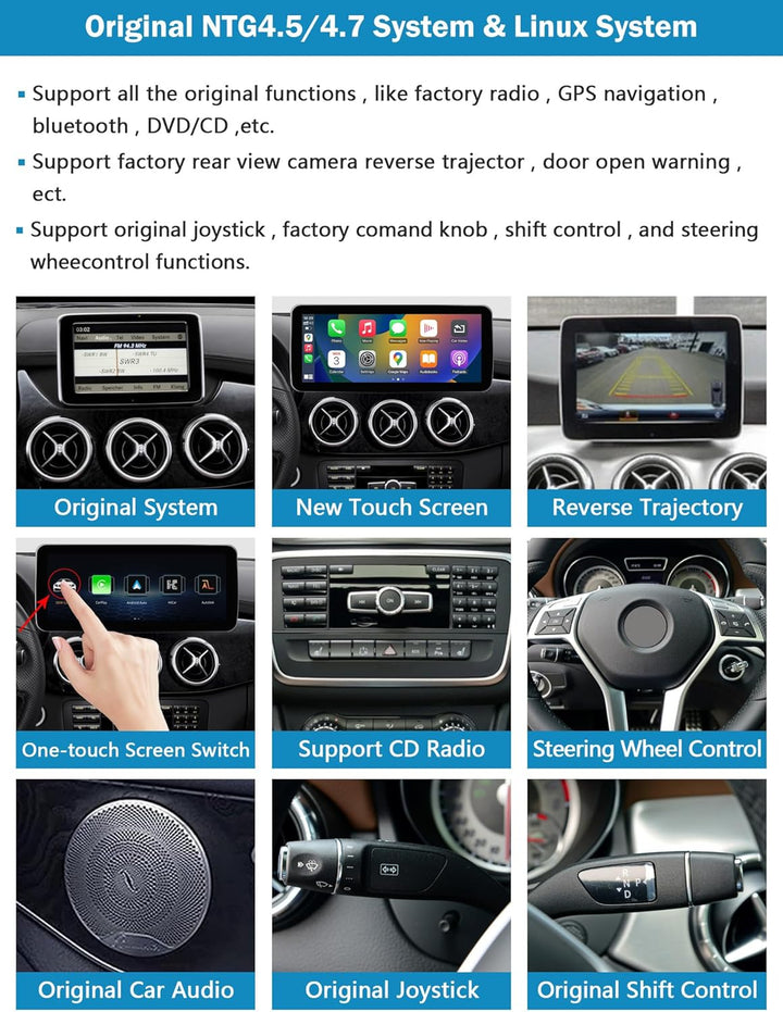 Ninetom Autoradio 12,3 Zoll Touchscreen für 2013-2015 Mercedes Benz A/B-Klasse GLA CLA W176 W246 C11