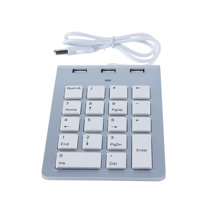 Orivin Kabelgebundener Nummernblock, Typ-C-Notebook-USB-2.0-Zifferntastatur, mit 3 USB-Anschlüssen f