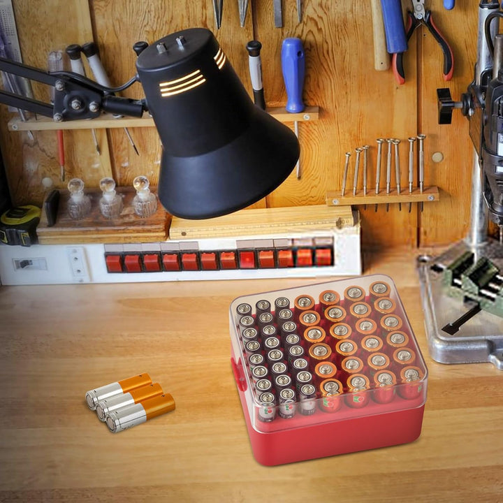 Batterie Organizer Aufbewahrungskoffer, Batterie Vault Box Container für 48pcs AA AAA Batterien, Kun