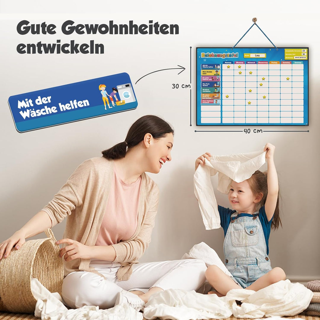 Belohnungstafel für Kinder – perfekt für Kleinkinder, zum Lernen von Verantwortung und für das Saube