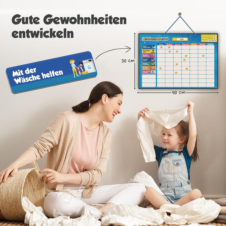 Belohnungstafel für Kinder – perfekt für Kleinkinder, zum Lernen von Verantwortung und für das Saube