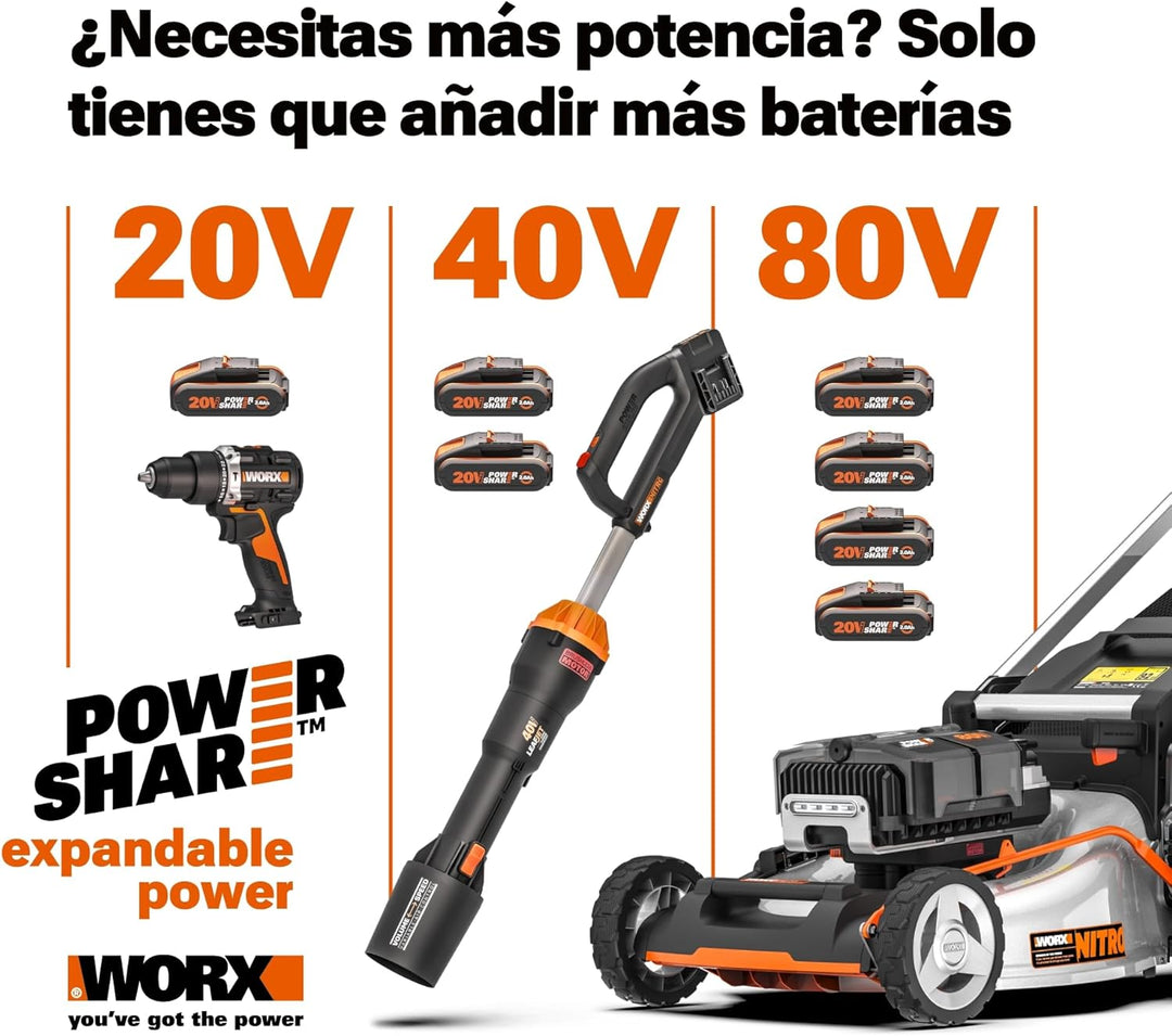 WORX 20V Akku-Staubbläser mit bürstenlosem Motor, elektrisches Luftgebläse zum Reinigen, Aufblasgerä