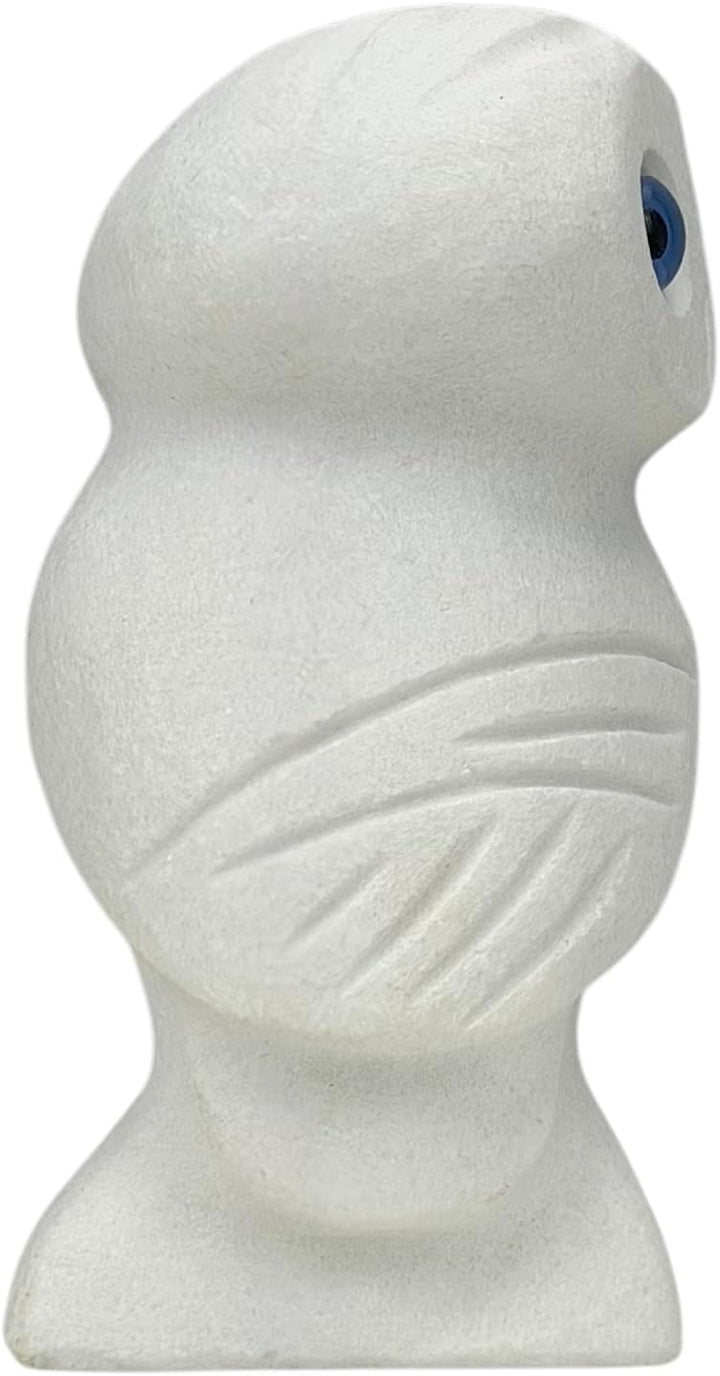 Eulensymbol der Weisheit, echte griechische natürliche geschnitzte Marmor-Statue, Skulptur