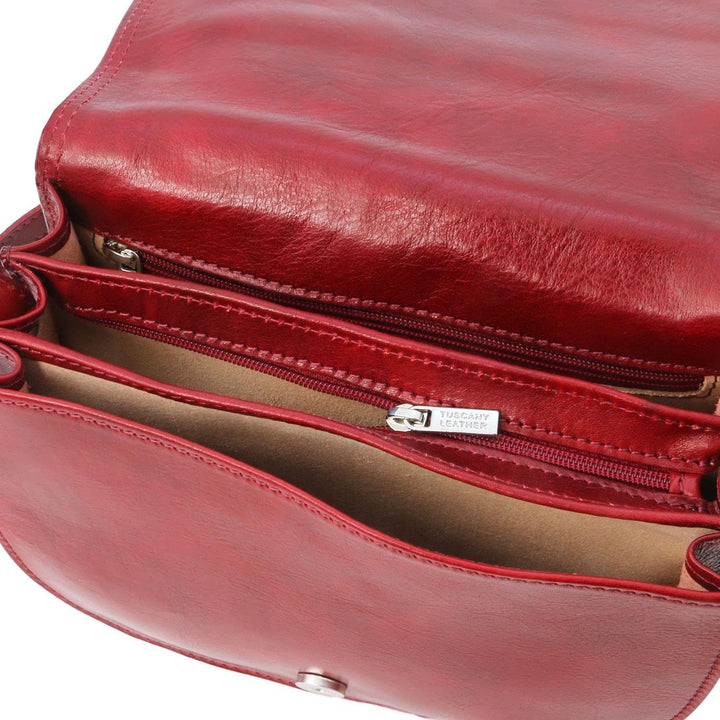 Tuscany Leather Isabella Klassische Umhängetasche aus Leder Rot, Rot