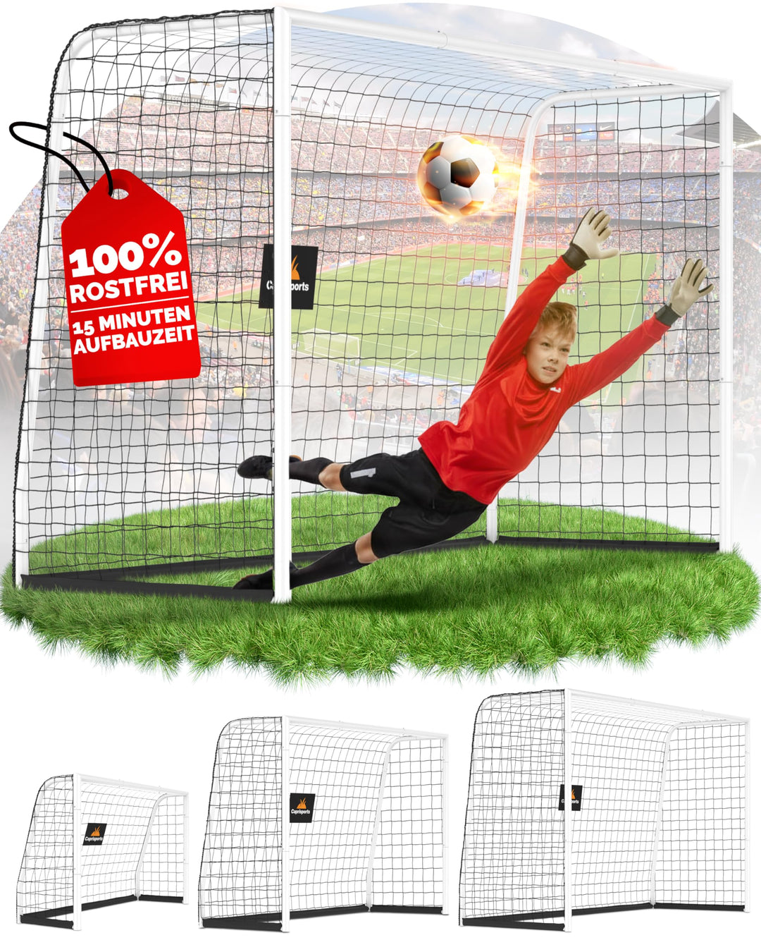 Fussballtor Kinder [EXTREM STABIL] - [ROSTFREI] Fussballtore für Garten Kinder - Fussball Tor mit Er