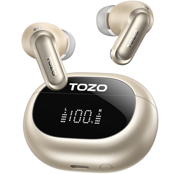 TOZO NC20 Bluetooth-Kopfhörer 6.0,6 Mics & ENC AI für kristallklare Anrufe,LDAC Hi-Res Audio,IPX8,Ve