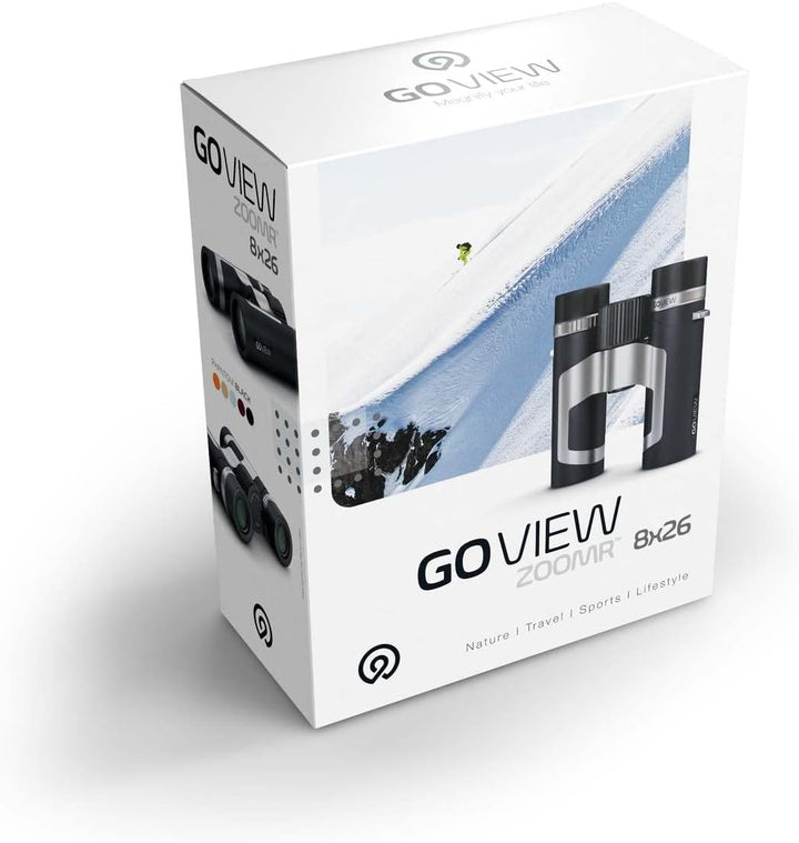 GoView ZOOMR 8x26 kleines, leichtes Fernglas (8-Fach Zoom, Magnesiumgehäuse, inkl. Smartphone-Adapte