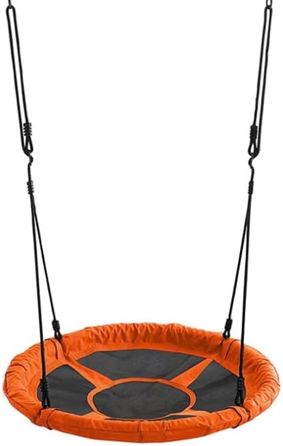 Nestschaukel 110 cm Garten-Schaukel Rundschaukel Tellerschaukel bis 150kg (ORANGE)