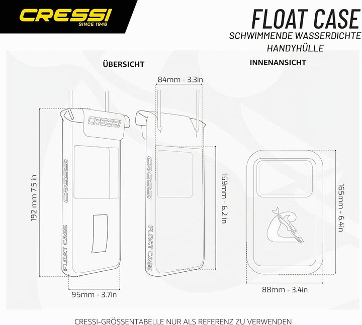 Cressi Unisex-Adult Float Floating Dry Phone Case Schwimmende und wasserdichte Abdeckung für Geräte