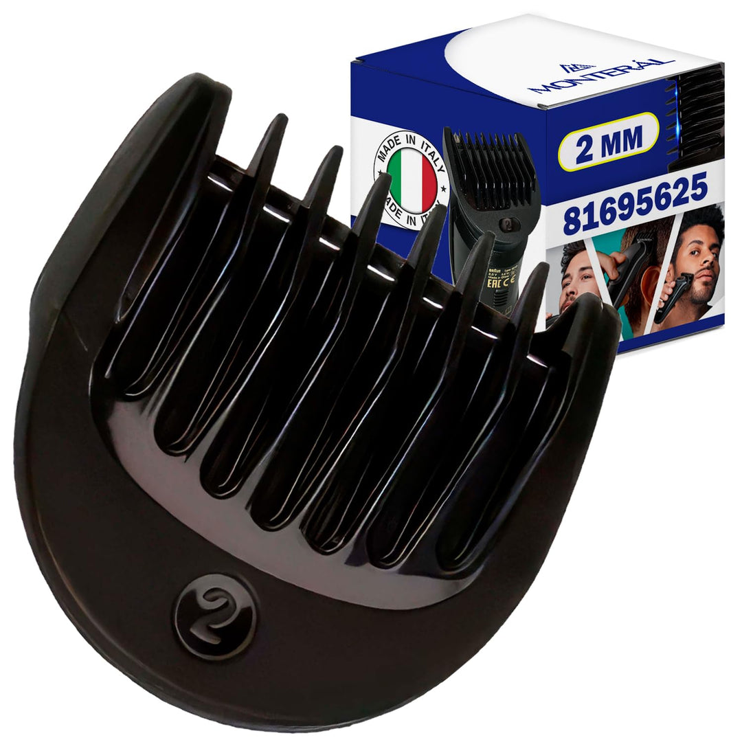 Aufsätze für Haarschneidemaschine 2 mm mit dem Originalcode 81695625 für Braun - MADE IN ITALY - MON