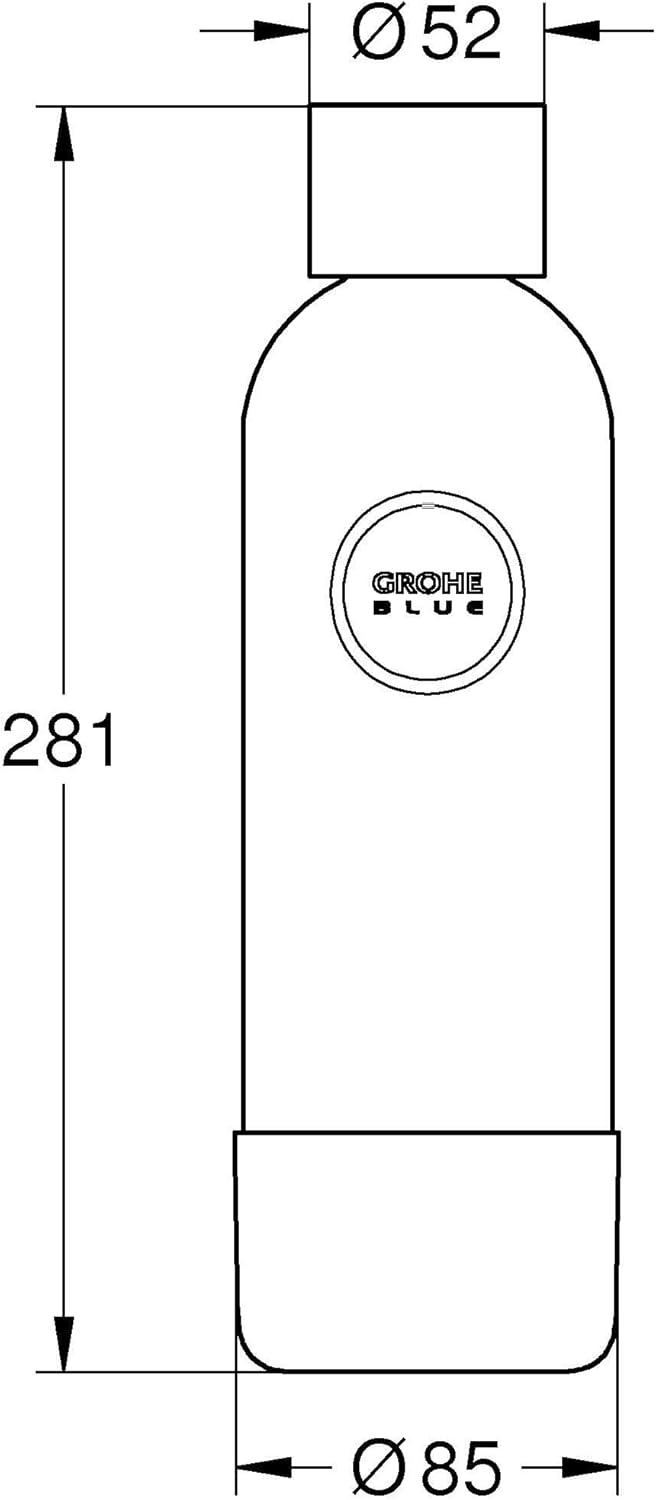 GROHE Blue Fizz, Wasserflasche (Fassungsvermögen: 850ml, nicht spülmaschinenfest, Bajonettverschluss