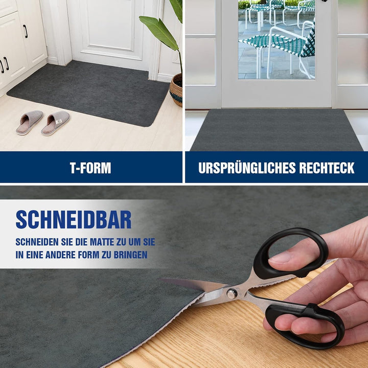 Schmutzfangmatte 80x120cm,Superdünn InnenFussmatte,Saugfähiges Rutschfester Teppich,strapazierfähige