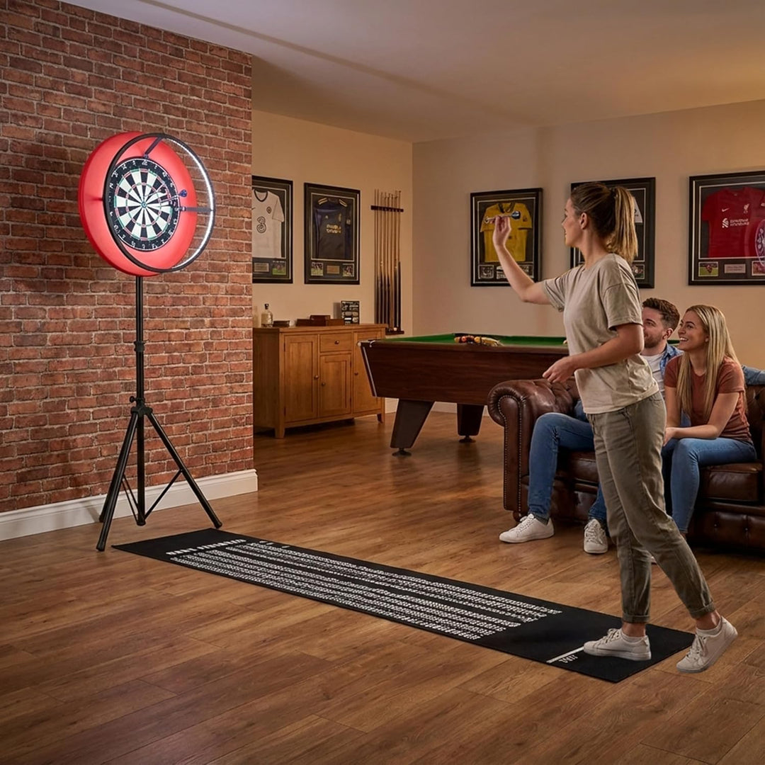 Dart Set, Dardboard, LED Ringlicht, Selbstheilende Umrandung, Befestigungsständer, Höhenverstellbare