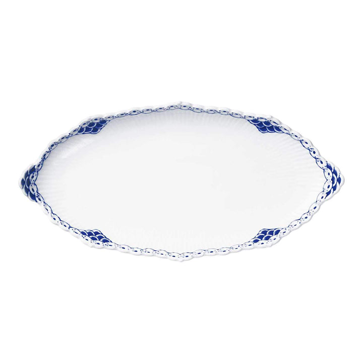 Royal Copenhagen Princess Ovale Platte aus Porzellan in der Farbe Blau-Weiss, Durchmesser: 24,5cm, 1