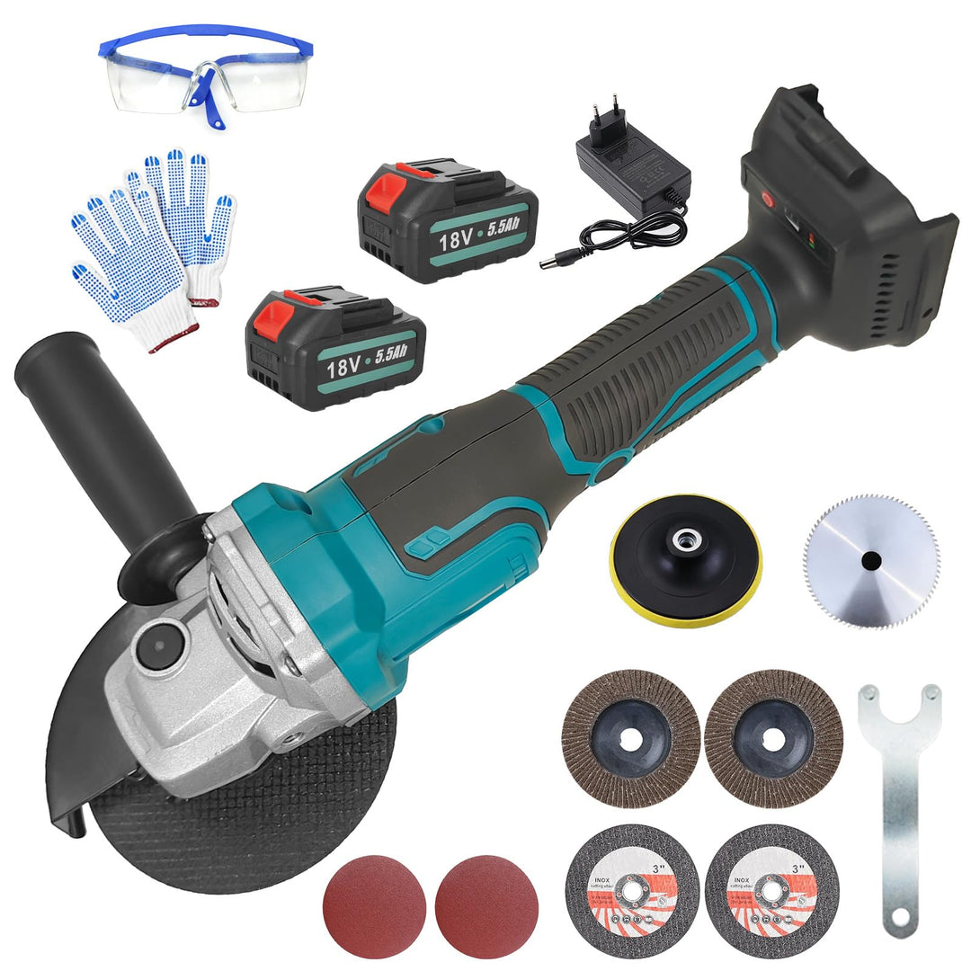 Akku Winkelschleifer, Ersatz für Makita DGA517Z, 125mm Winkelschleifer Power Trennschleifer mit 2x 5