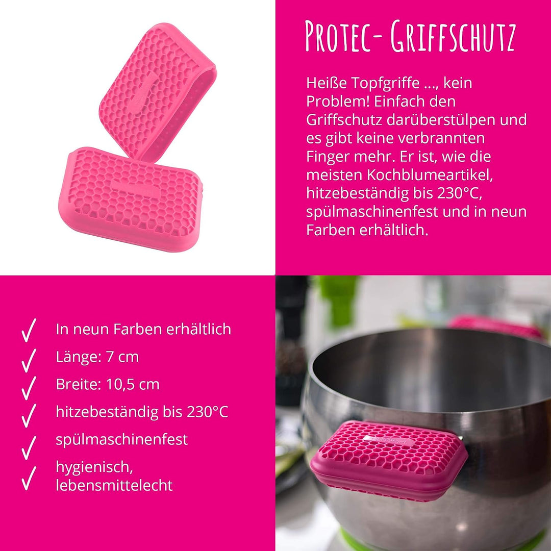 Kochblume Handschuh &amp; Thermo-Fingerschutz 2er Set | Hitzeschutz Set | Premium-Silikon | Hitzebeständ