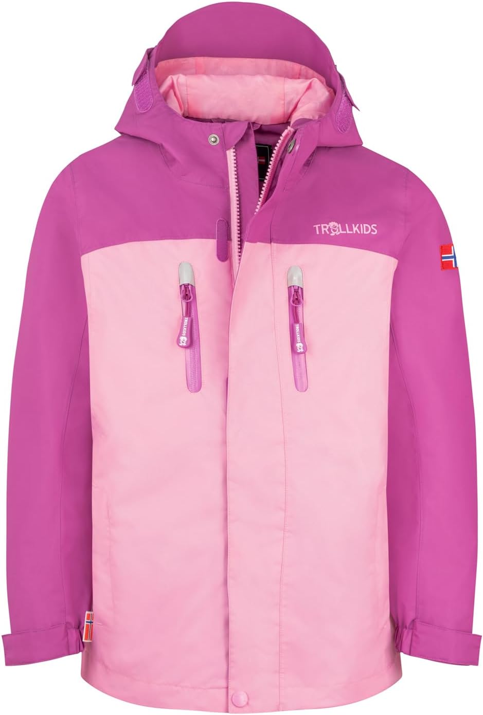 Trollkids Girls Bryggen 3in1 Jacket 92 Fresh Berry/Graphite, 92 Fresh Berry/Graphite