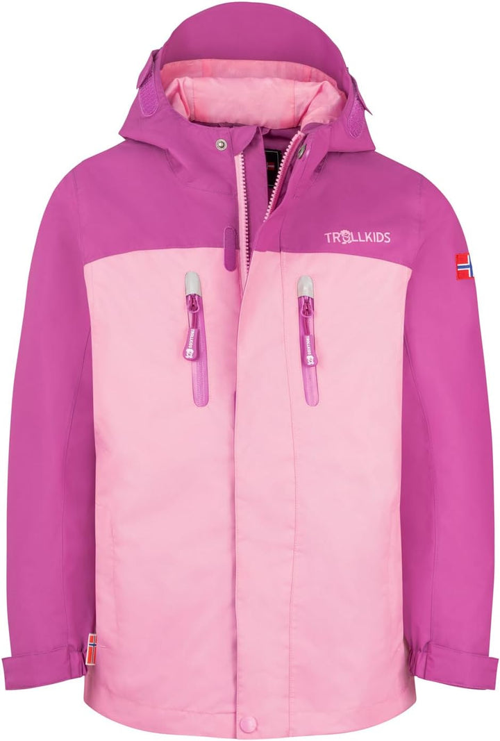 Trollkids Girls Bryggen 3in1 Jacket 92 Fresh Berry/Graphite, 92 Fresh Berry/Graphite