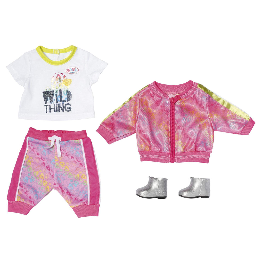 Zapf Creation BABY Born Puppenkleidung - Designerkleidung mit Modeaccessoires - Deluxe Trendy Pink S