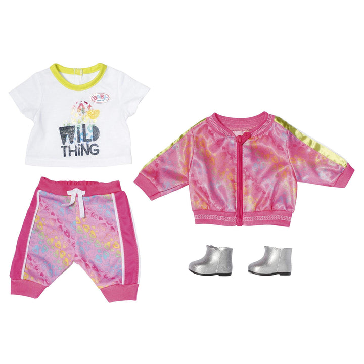 Zapf Creation BABY Born Puppenkleidung - Designerkleidung mit Modeaccessoires - Deluxe Trendy Pink S