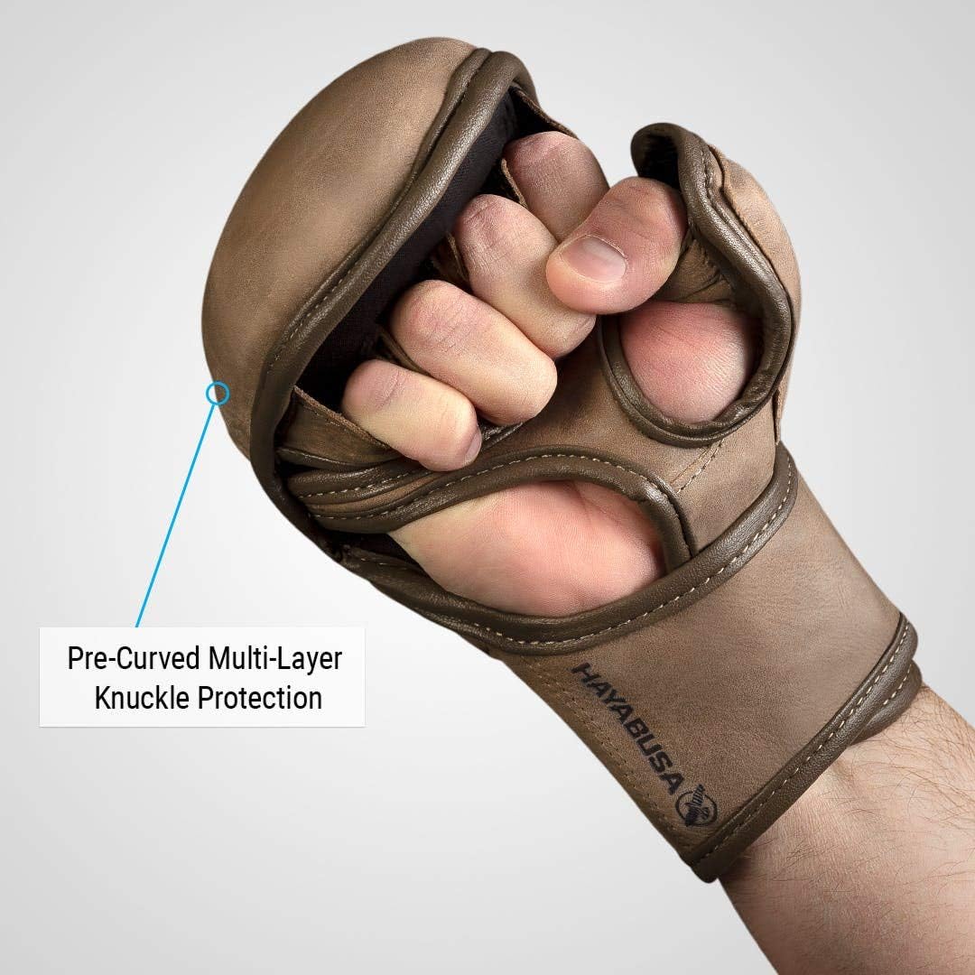 Hayabusa T3 LX 7oz Hybrid-Handschuhe aus Leder Ideal für Kampf S Braun, S Braun