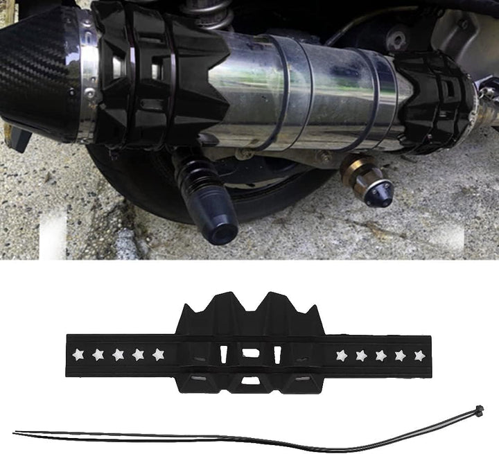 Auspuffrohrschutz, Universal Silikon Motorrad Auspuff Hitzeschild Rohrschutz Abdeckungsschutz(Schwar