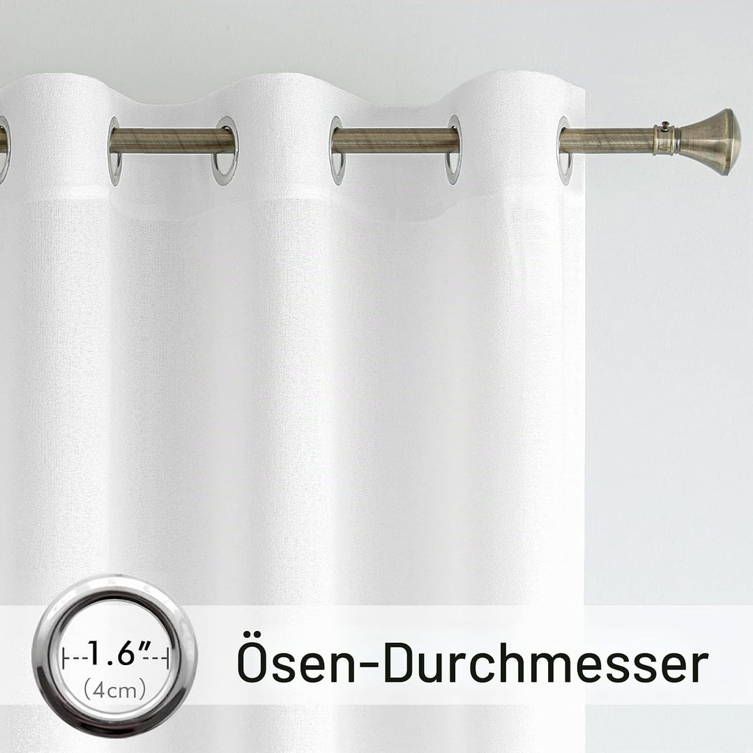 MIULEE Wohnzimmer Vorhänge Gardinen Leinen Ösenvorhang Leinenoptik Vorhang Boho Gardine mit Ösen Sem