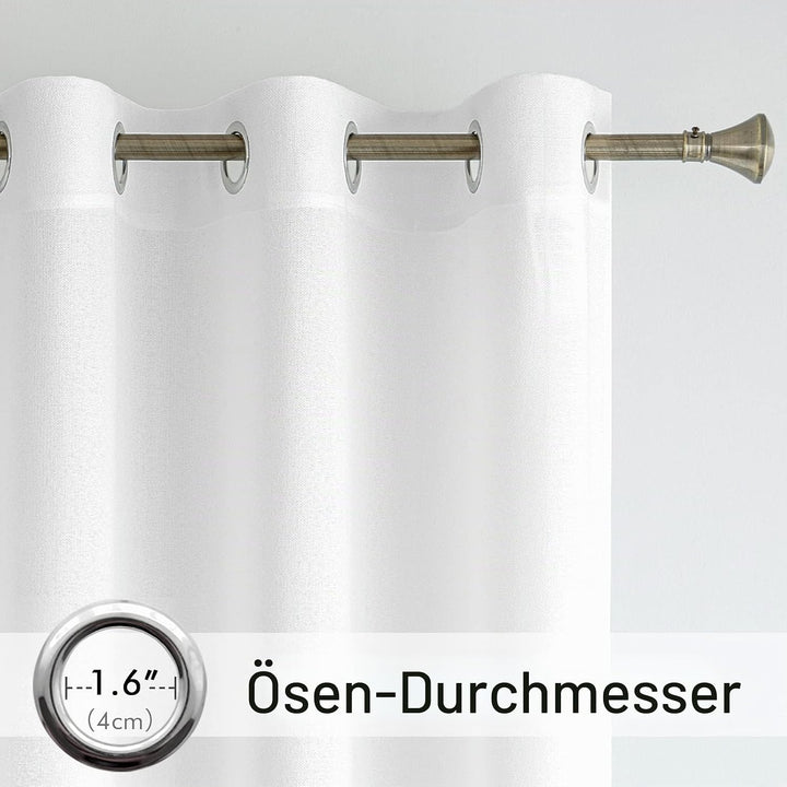 MIULEE Wohnzimmer Vorhänge Gardinen Leinen Ösenvorhang Leinenoptik Vorhang Boho Gardine mit Ösen Sem