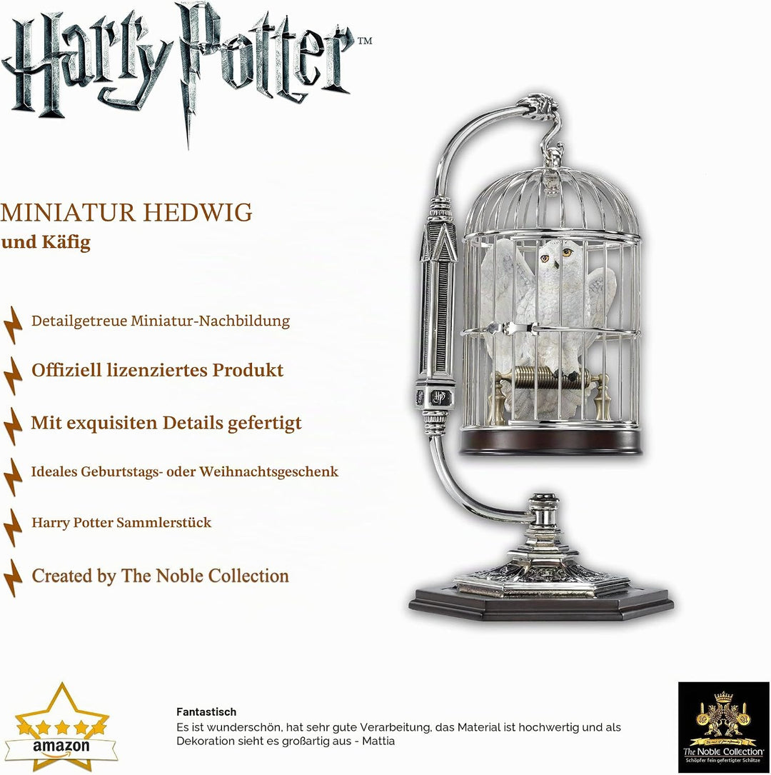 The Noble Collection Miniature Hedwig In Cage