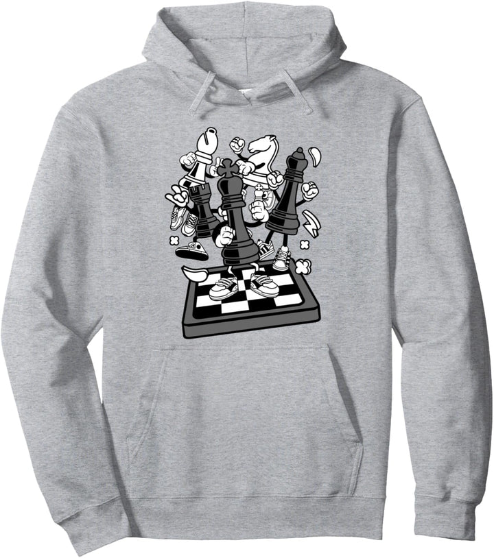 Comic Figur | Schach Schachspieler Schachbrett Pullover Hoodie