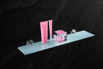 Ambrosya - Ablage aus Edelstahl und Glas - Wandregal Badablage Duschregal Badregal Glasablage Wand B
