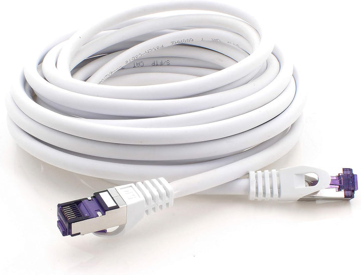 1aTTack.de Cat.7 Netzwerkkabel 7,5m - Weiss - 5 Stück - Cat7 Patchkabel (SFTP/PIMF/LSZH) Rohkabel 10