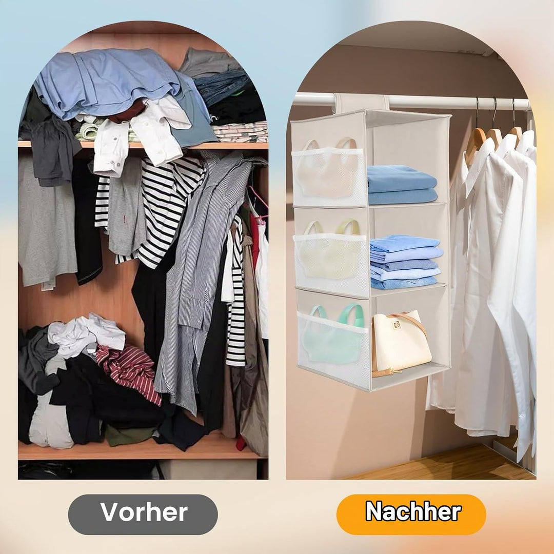 Schrank Organizer Hängend, Hängeregal Stabiler Hängeorganizer Hängeaufbewahrung, Kleiderschrank Orga