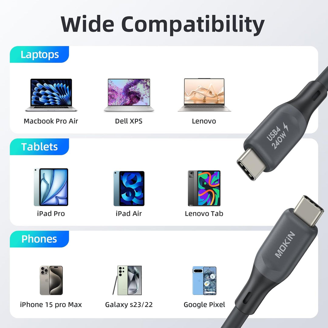 MOKiN USB-C-auf-HDMI-Kabel, 1,8 m, 4K @ 30 Hz, Typ C auf HDMI-Kabel (Thunderbolt 2/3/4 kompatibel) f