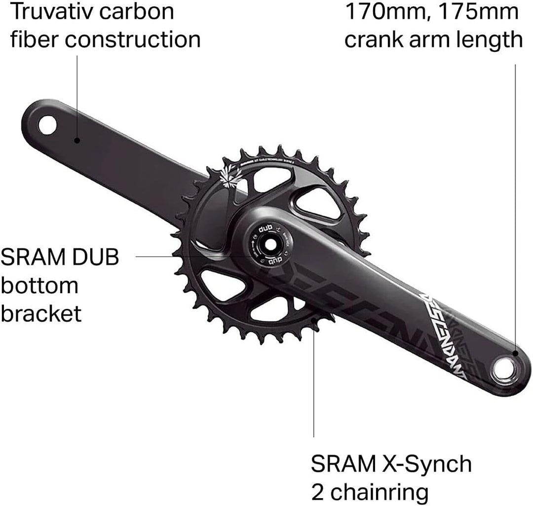 Truvativ SRAM Kurbelgarnitur 175mm, 32T, Boost Variante, 175mm, 32T, Boost Variante