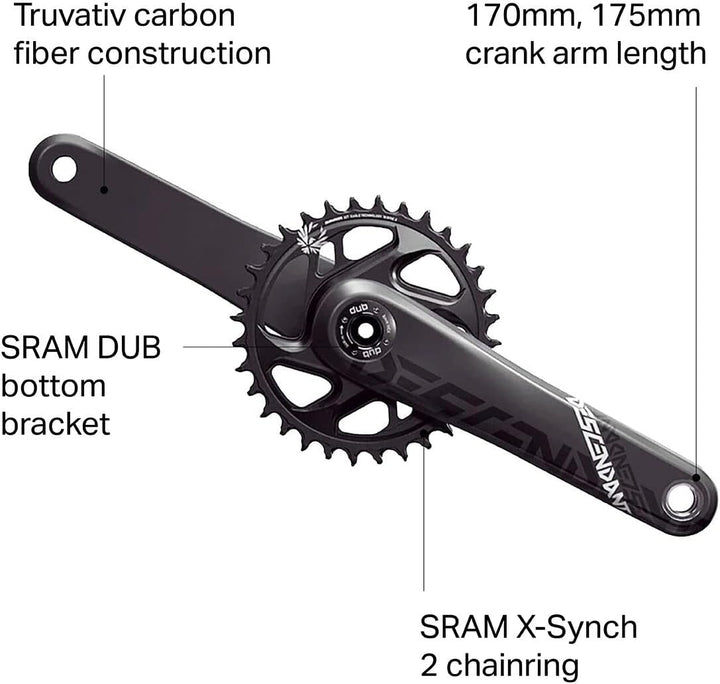 Truvativ SRAM Kurbelgarnitur 175mm, 32T, Boost Variante, 175mm, 32T, Boost Variante