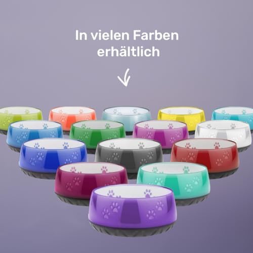 EHASO Hundenapf mit Pfötchen - Futter- und Trinknapf für kleine und grosse Hunde, unifarben (Schwarz
