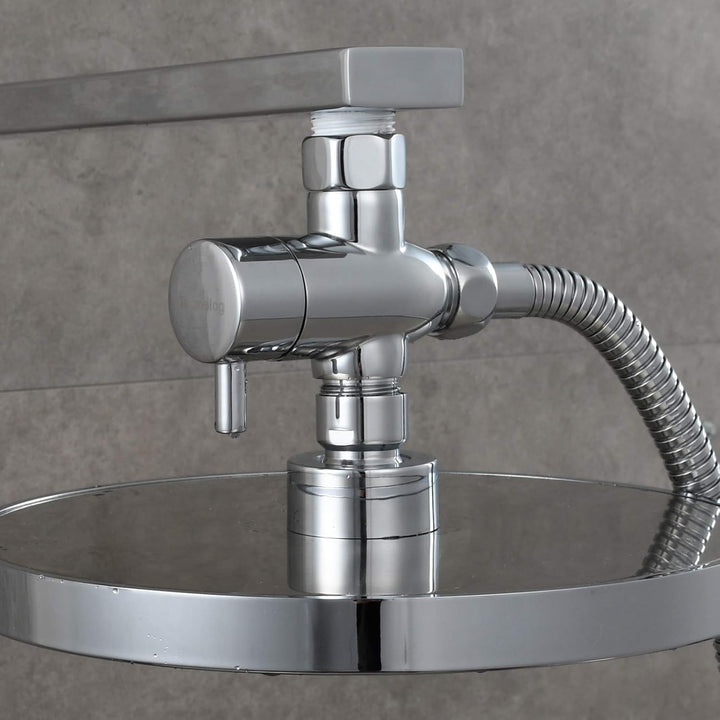Tecmolog Umstellventil Dusche 3 Wege 1/2" Messing Absperrventil Dusche T Adapter für Handbrause Chro
