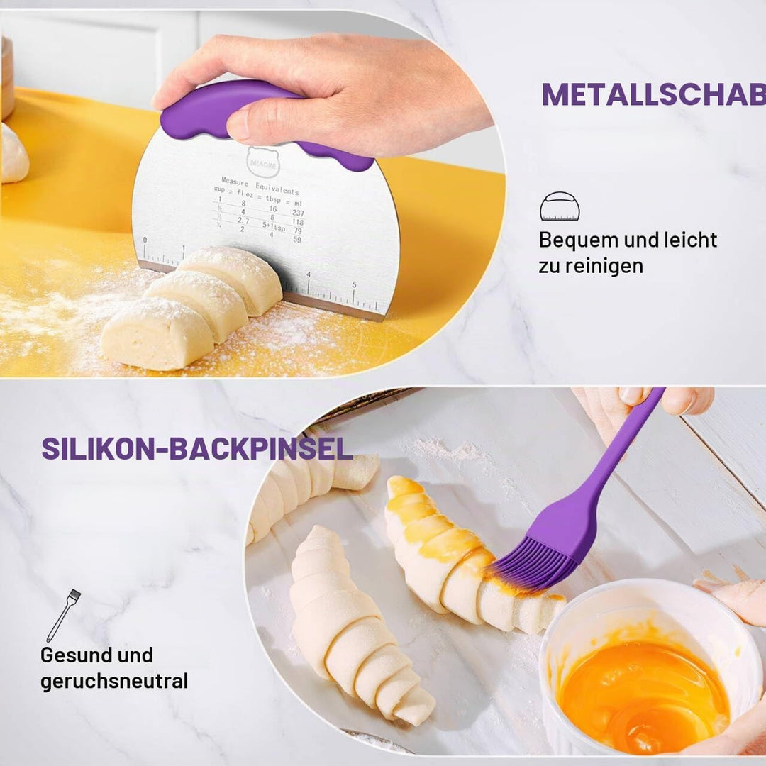 Sauerteig Brot Backen Zubehör gärkörbchen Kit - Teig Schneebesen, Brot Lame, Gärkörbe 10 Zoll rund u